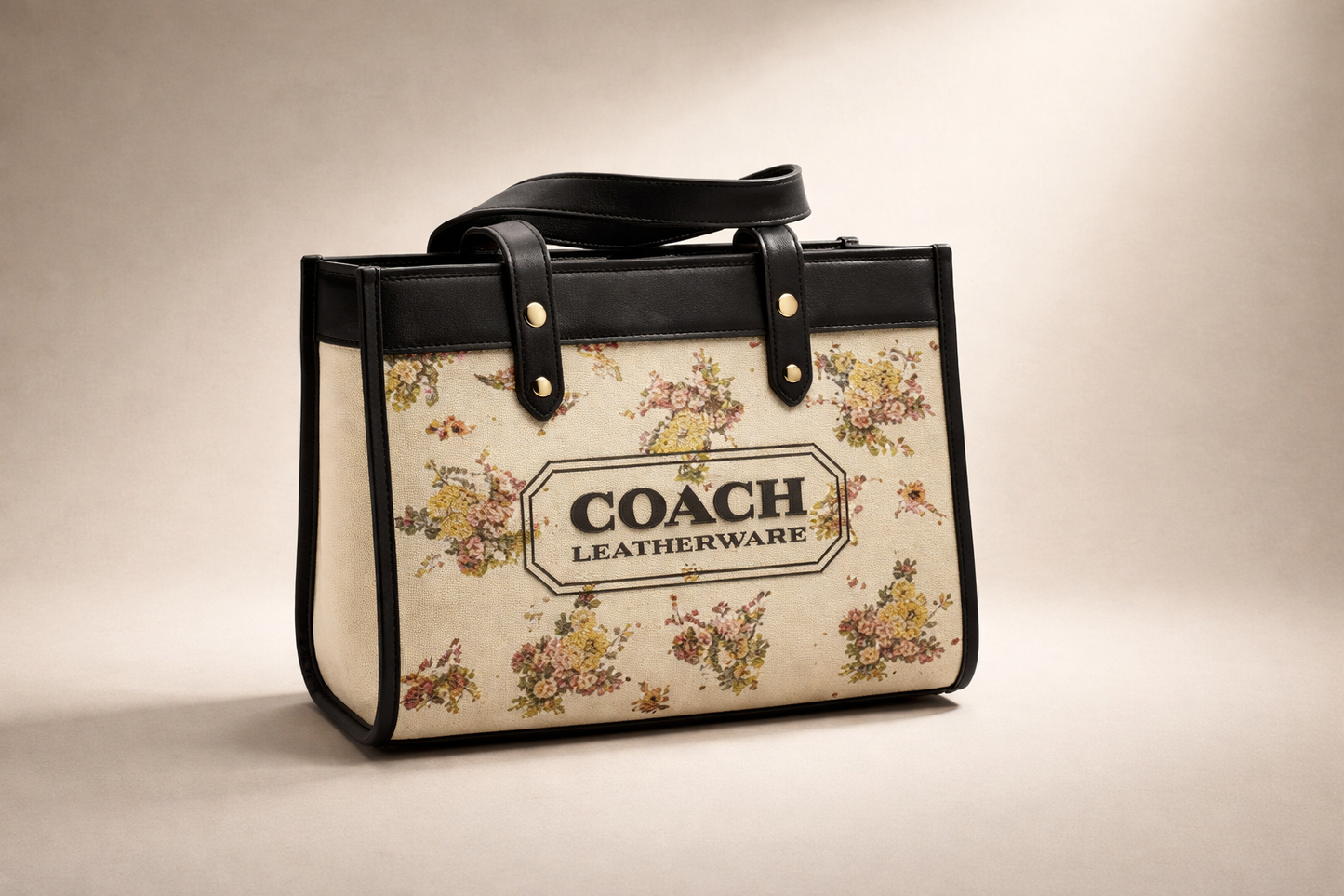 CLASSIC COACH BAG WITH FLOWER DESIGN