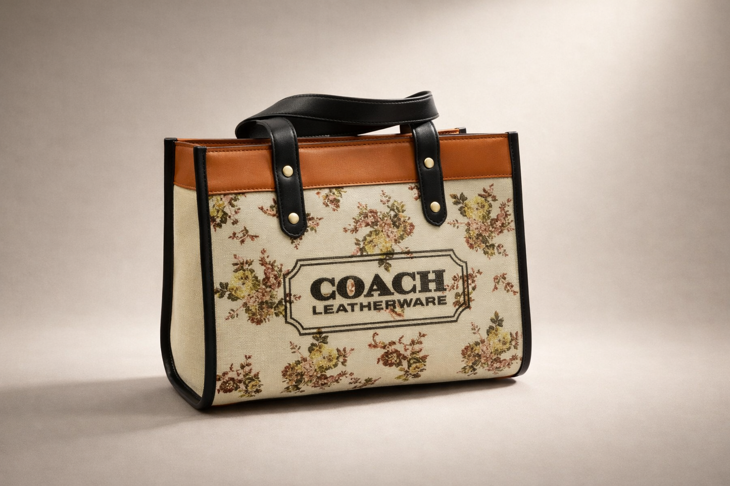 CLASSIC COACH BAG WITH FLOWER DESIGN