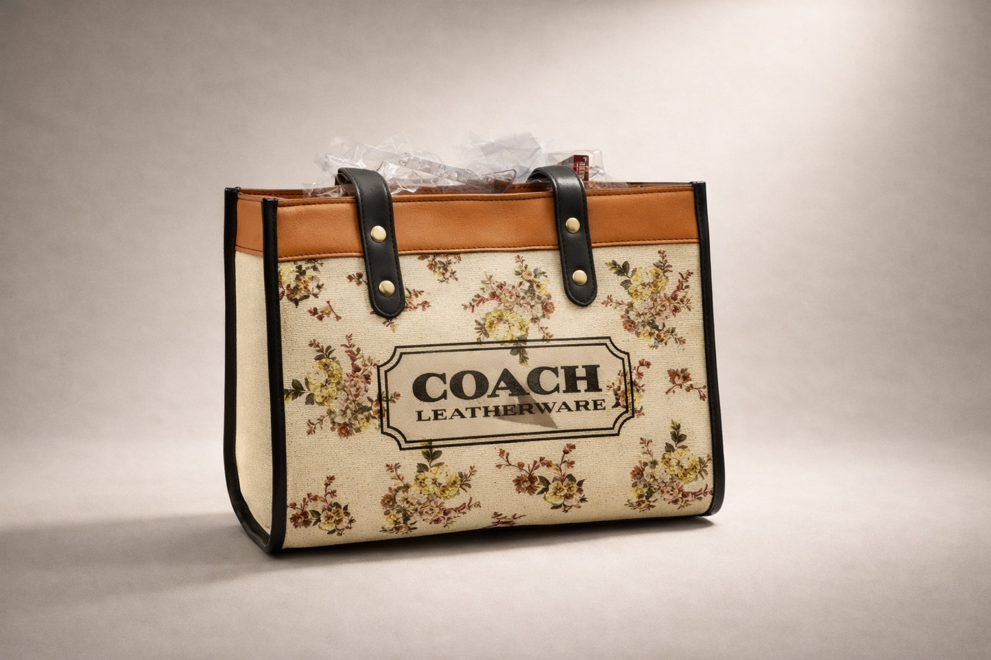 CLASSIC COACH BAG WITH FLOWER DESIGN